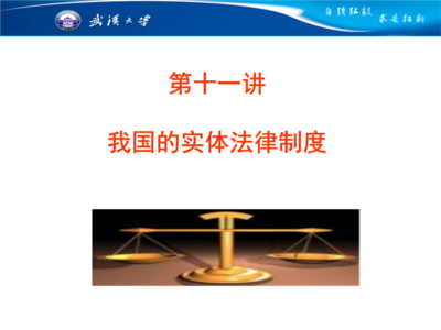 第十一講 我國的實(shí)體法律制度